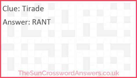 tirade crossword clue|pirate tirade.